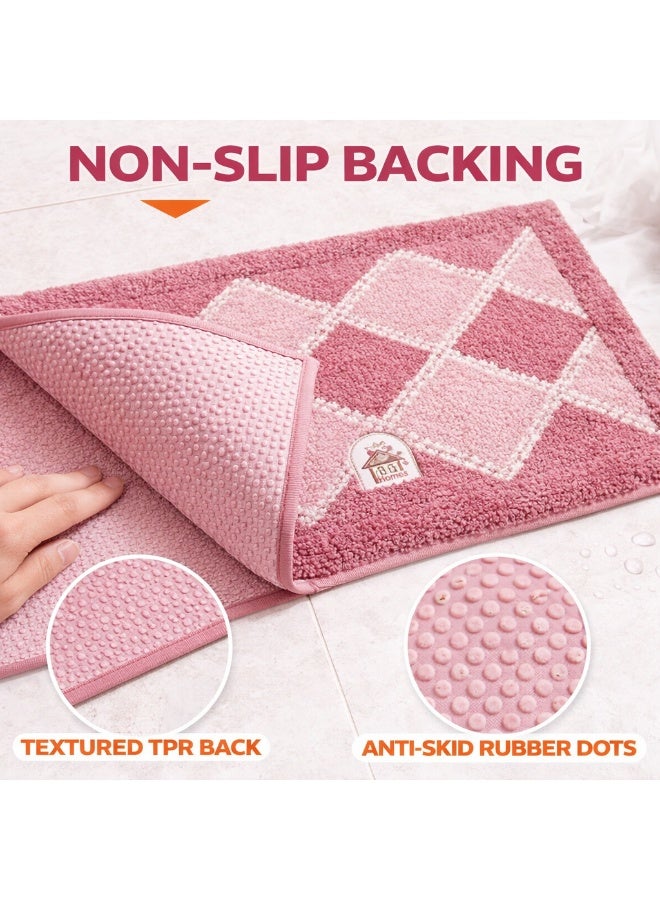 EBREEZZ Diamond Pattern Bathroom Floor Mat – Ultra Soft & Highly Absorbent Non-Slip Bath Rug - Image 2